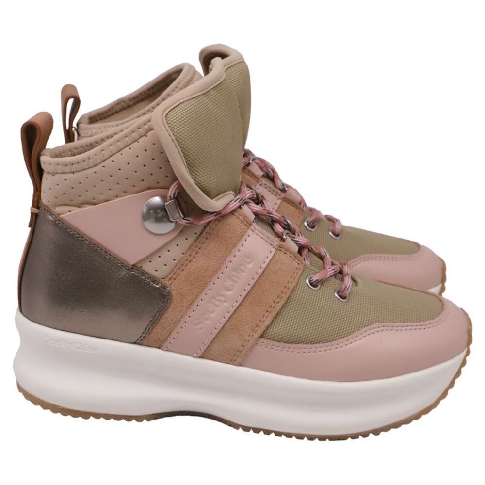 See by Chloe Casey High-Top Sneakers in Multicolor Canvas and Leather